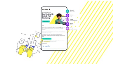 Willkommensmail-Beispiel von Inxmail mit Newsletter-Gestaltung und automatisierter Begrüßungsstrecke.